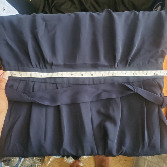 Eliza J Navy Wideleg Belted Jumpsuit Event Wedding Party Flowy W31.5" - Picture 12 of 13